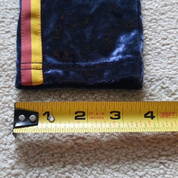 W13"-15" Aerie Velvet Hi-Rise Leggings in Blue with Yellow and Red Stripes - Picture 8 of 10
